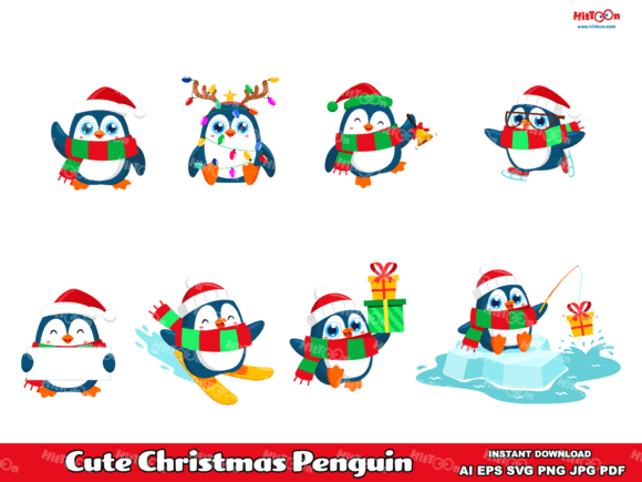 A Designer's Review: The Cute Christmas Penguin ClipArt Set