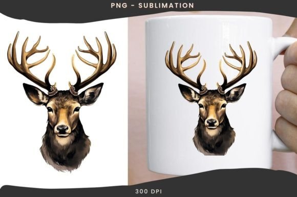 A Festive Deer Graphic for Local Business Branding