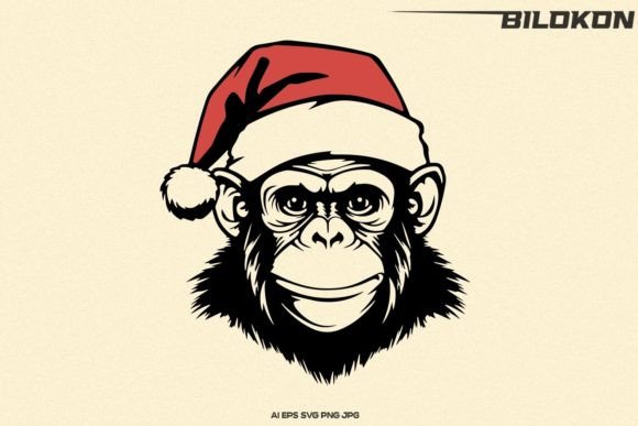 A Festive Monkey Graphic for Holiday Product Collections