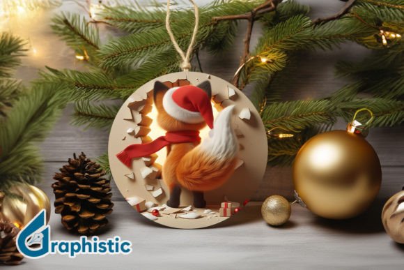 A Fox Ornament Graphic for Festive Illustrations