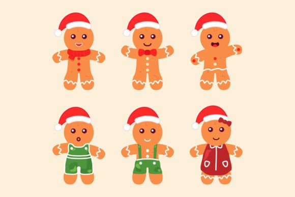 A Gingerbread Cookie Graphics Set for Seasonal Illustrations