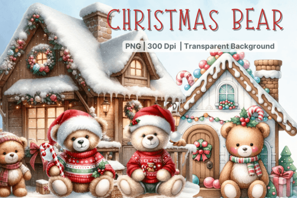 A Handmade Brand's Perfect Graphic: Watercolor Santa Bear
