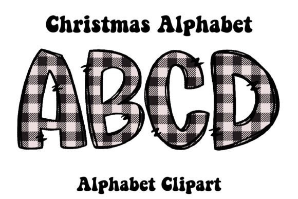 Buffalo Plaid Alphabet Graphics for Seasonal Branding