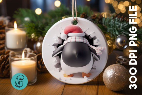 Crafting With a Penguin Christmas Graphics Asset