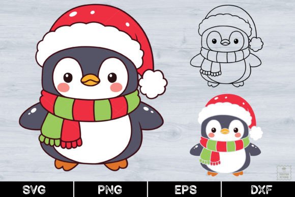 Cute Penguin Graphics for Local Business Festive Branding