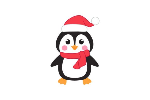 Penguin Christmas Graphics for Editorial Illustration