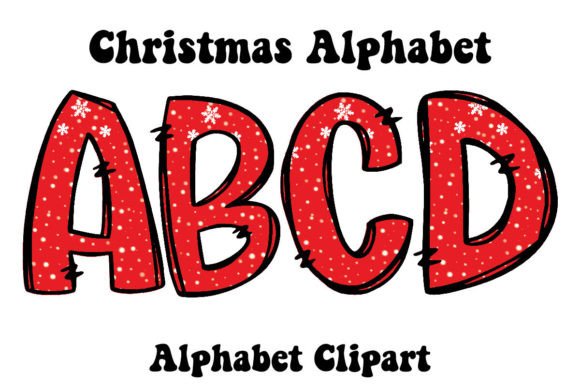 Red Snows Flakes Christmas Alphabet Graphics Review