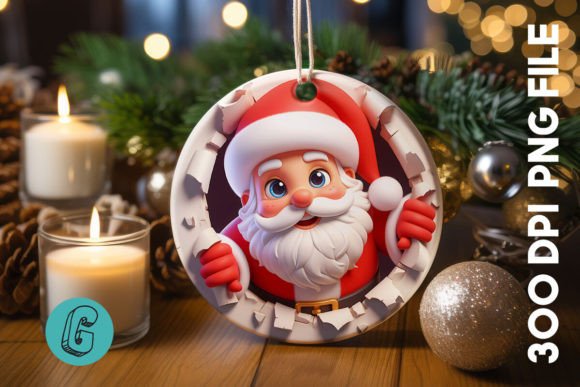 Santa Christmas Ornament Front 74 Graphics for Editorial Projects
