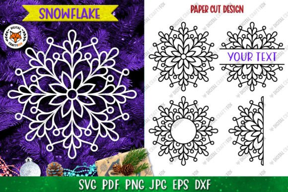 Snowflake Monogram Graphics for Festive Product Collections